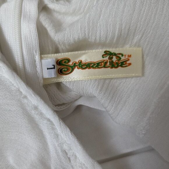 Shoreline White Summer Sun Dress Crochet Accent Sz LG - Picture 10 of 10